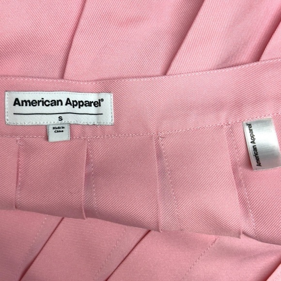 American Apparel Gabardine High-Waist Pleated Tennis Skirt Pink Size Small - Picture 12 of 16